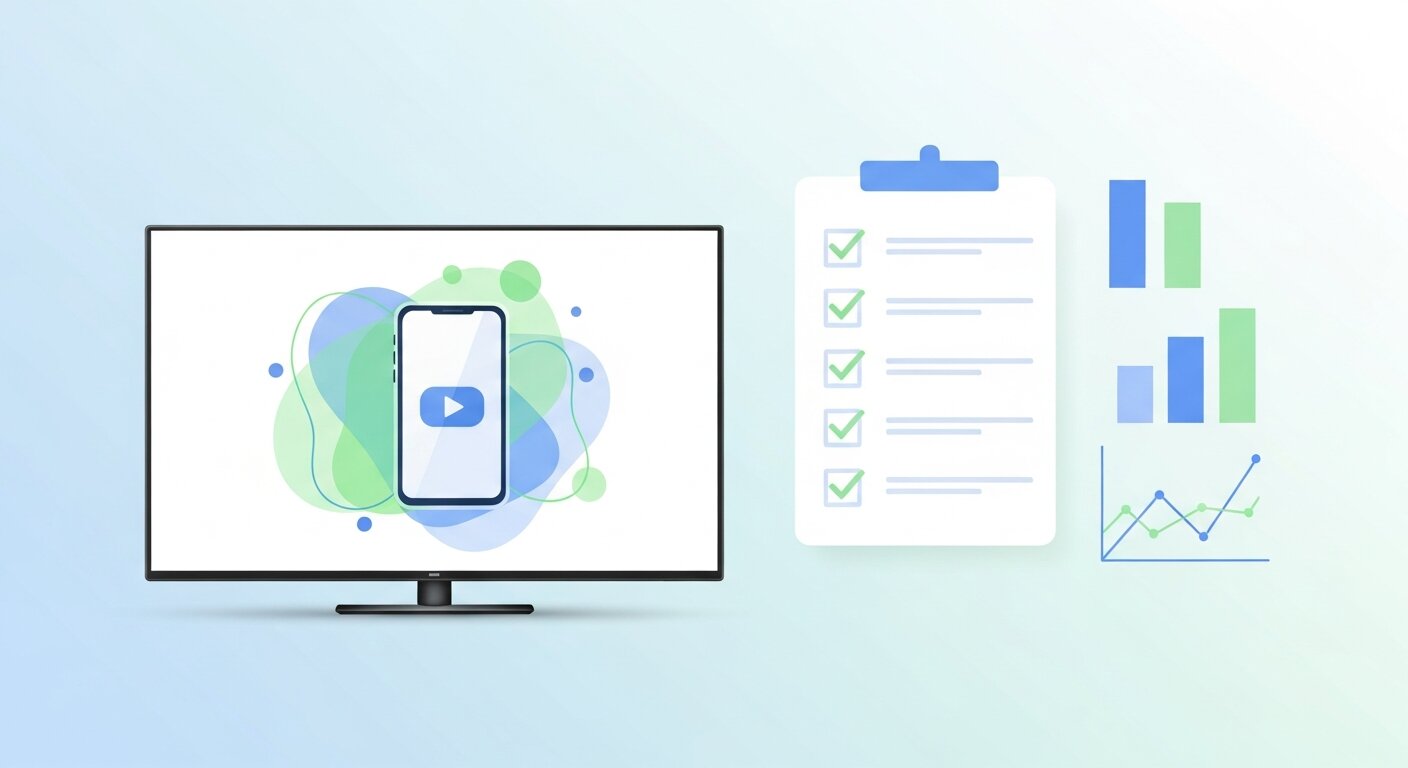 TV, and checklist icons representing planning a television advertising campaign.