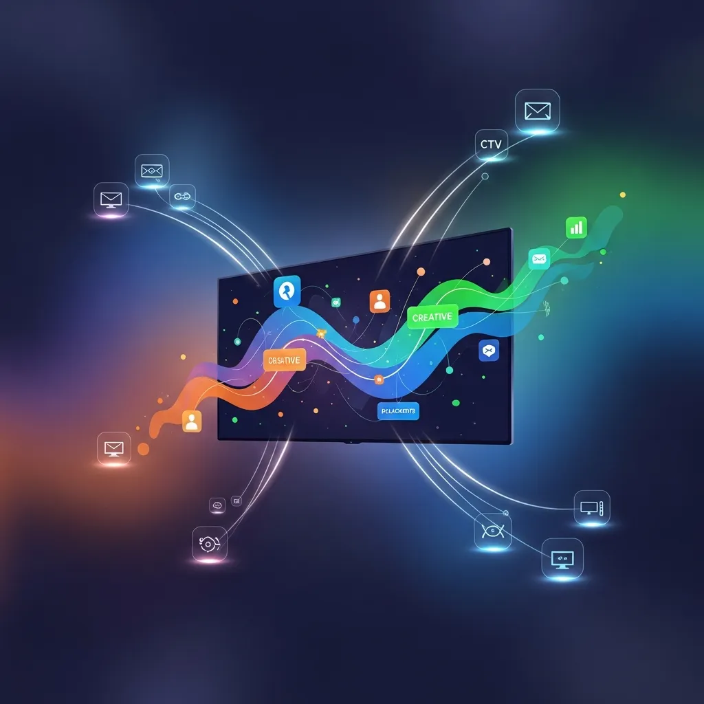 Marketing team planning and executing a connected TV campaign with targeted creative and programmatic ad placements