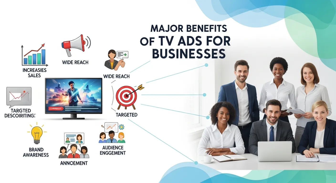 Marketing team analyzing television advertising campaign performance and audience reach data.